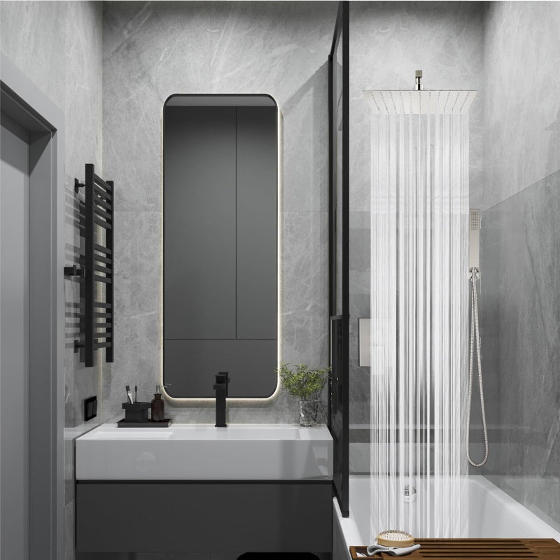 Midanya Shower Faucet Set,Wall Mount Shower System with Square Rain Shower Head and Hand Sprayer, Rough-in Valve Body and Trim Kit Included,10 Inch,Brushed Nickel - Image 2